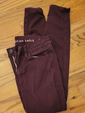 American Eagle Outfitters Burgundy Skinny Jeans
